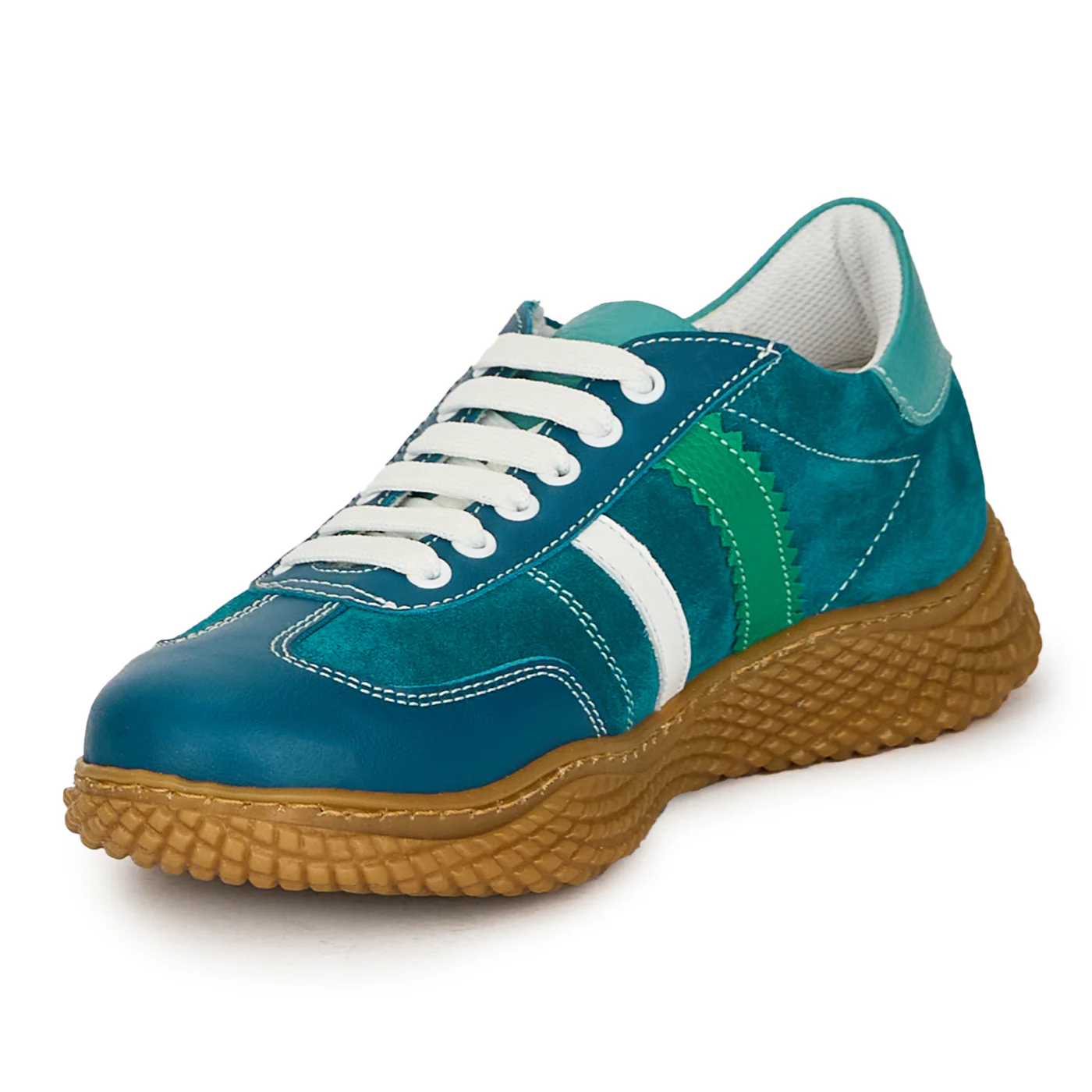Pantofi dama din piele naturala turcoaz 17828 - Image 3