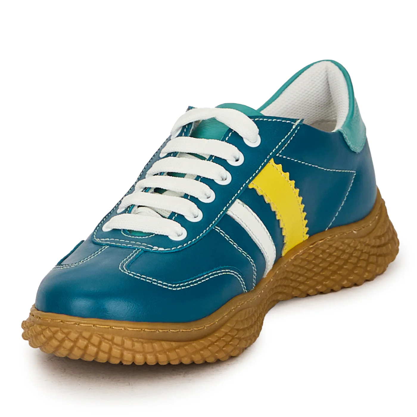 Pantofi dama din piele naturala turcoaz 17833 - Image 3