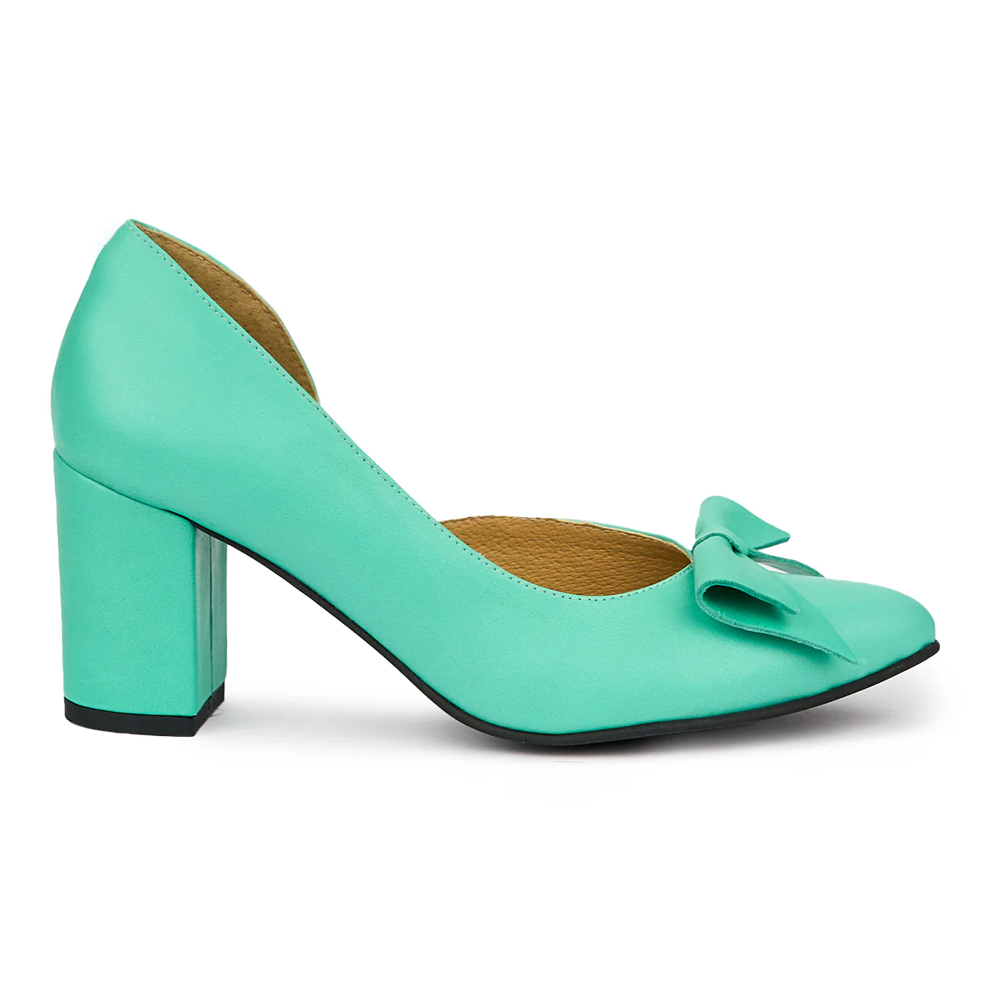 Pantofi dama din piele naturala verde 14023