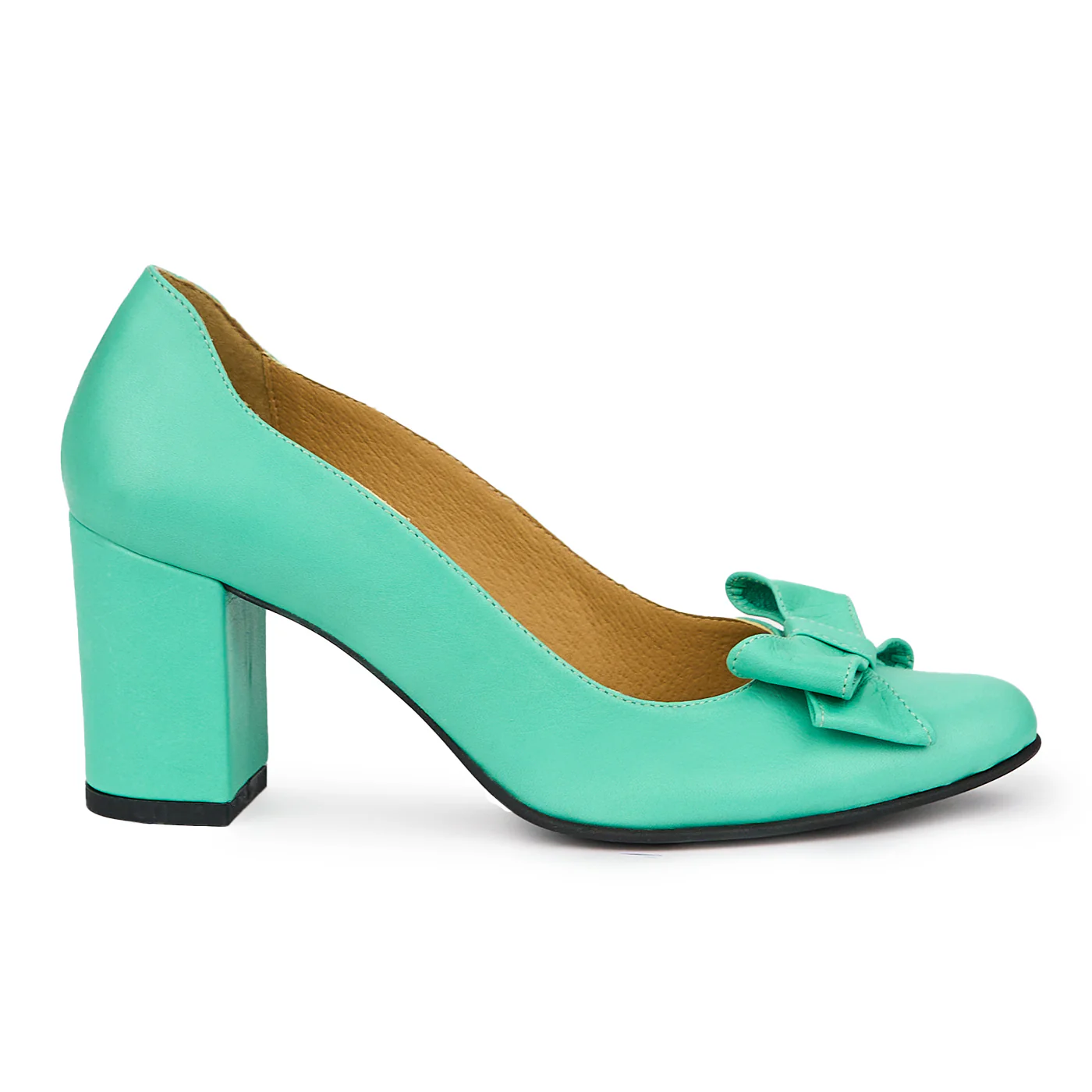 Pantofi dama din piele naturala verde 14098