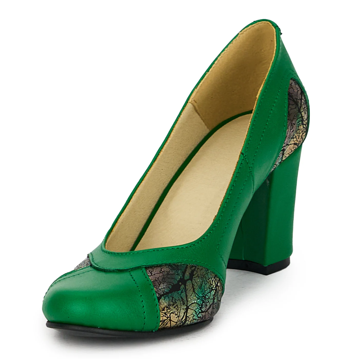 Pantofi dama din piele naturala verde 17562 - Image 3