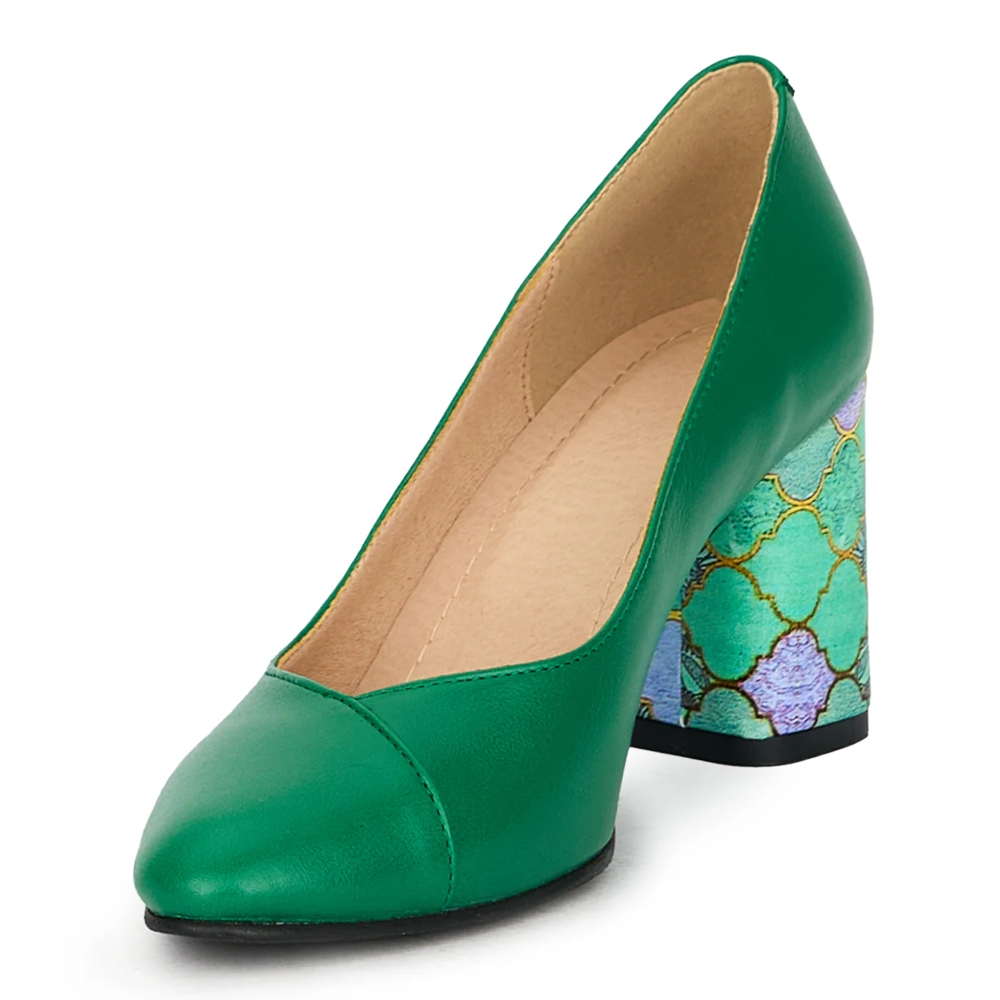 Pantofi dama din piele naturala verde 17637 - Image 3