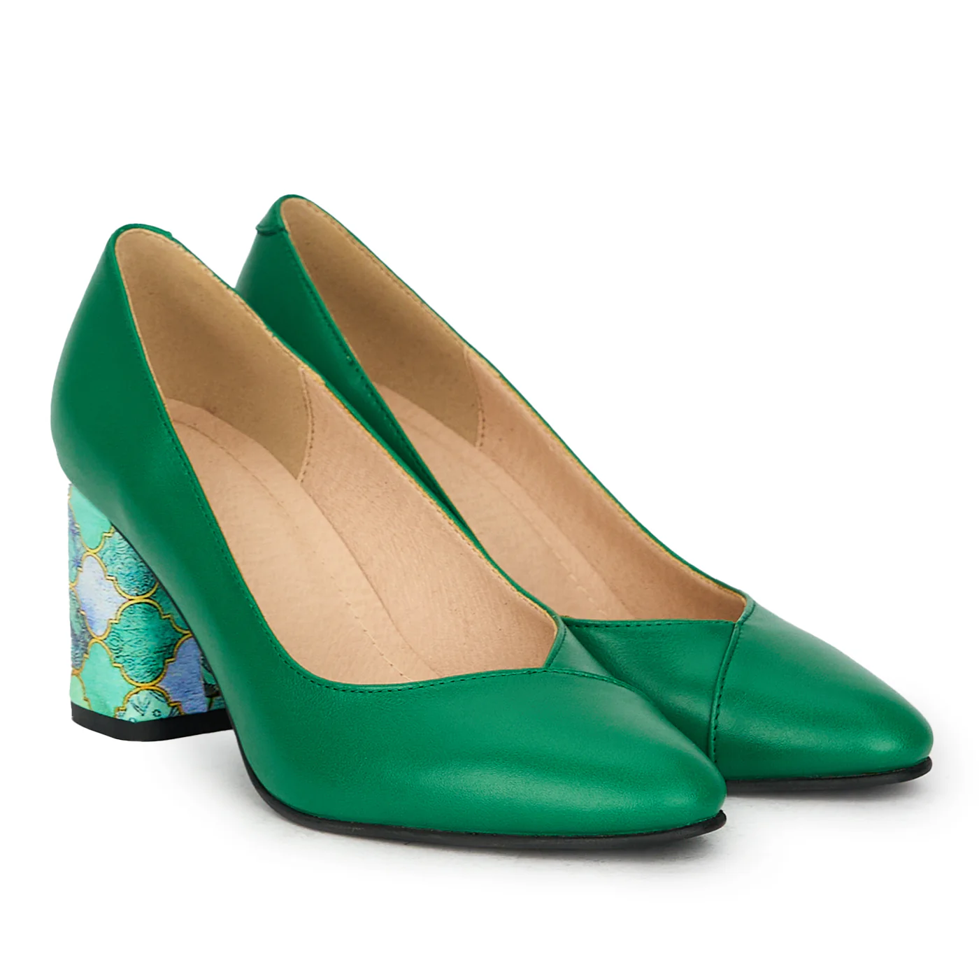 Pantofi dama din piele naturala verde 17637 - Image 4