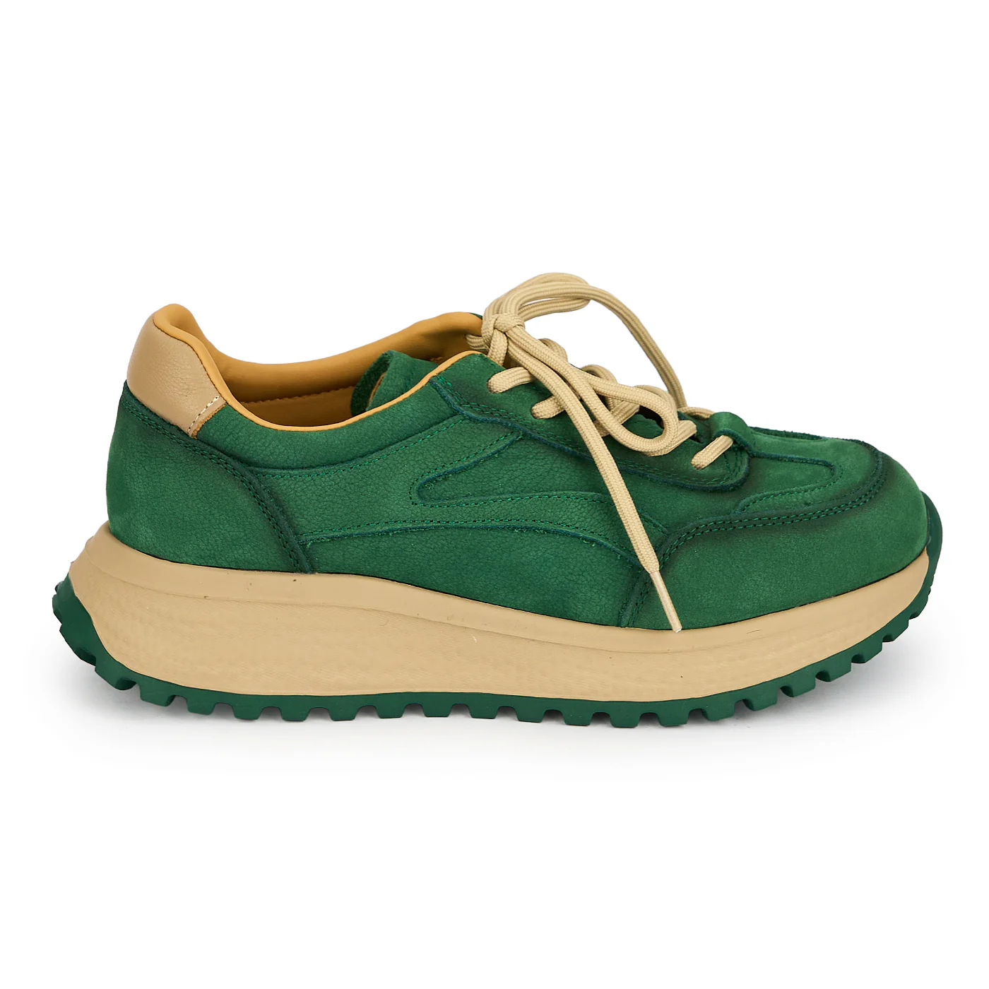 Pantofi dama din piele naturala verde 19251