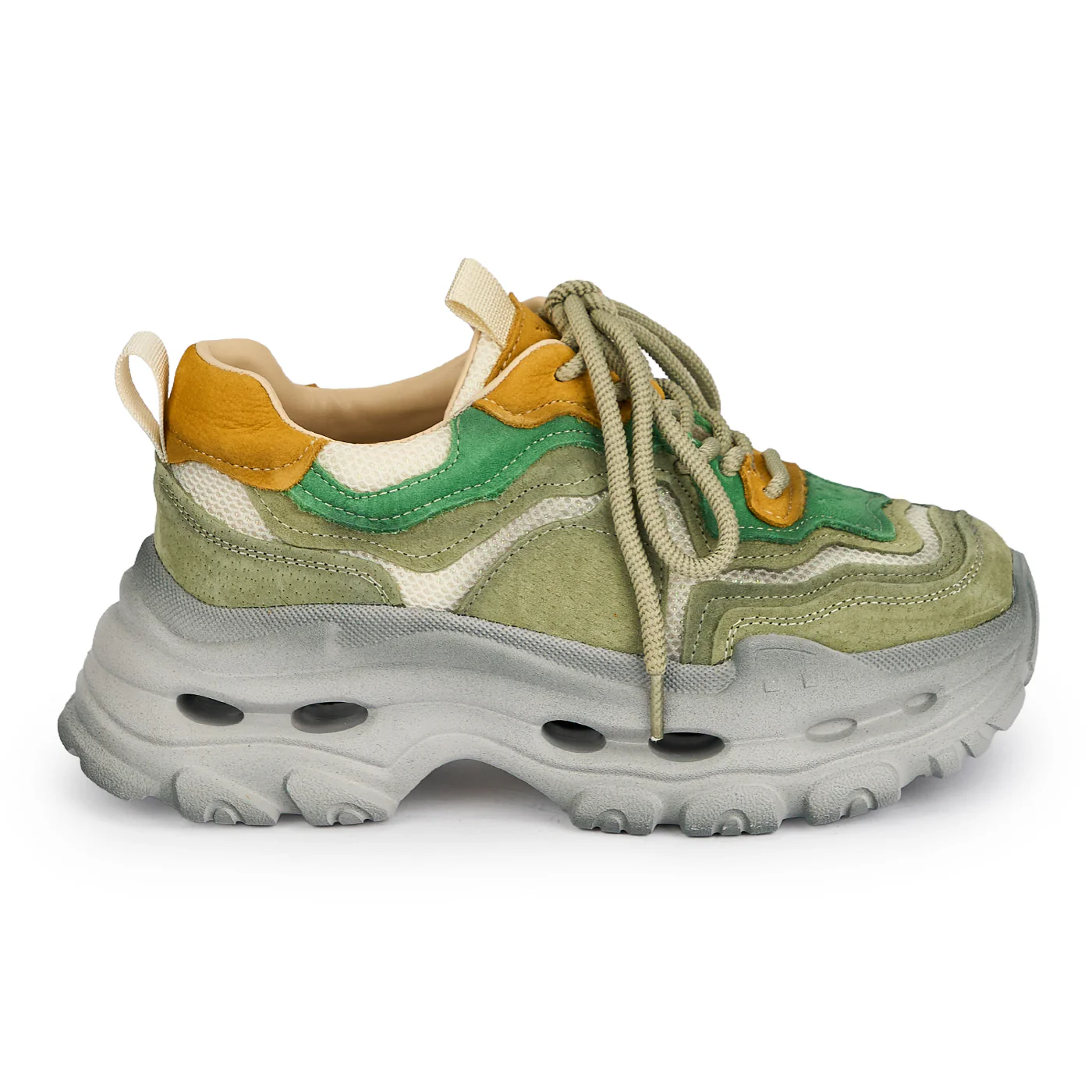 Pantofi dama din piele naturala verde 19321