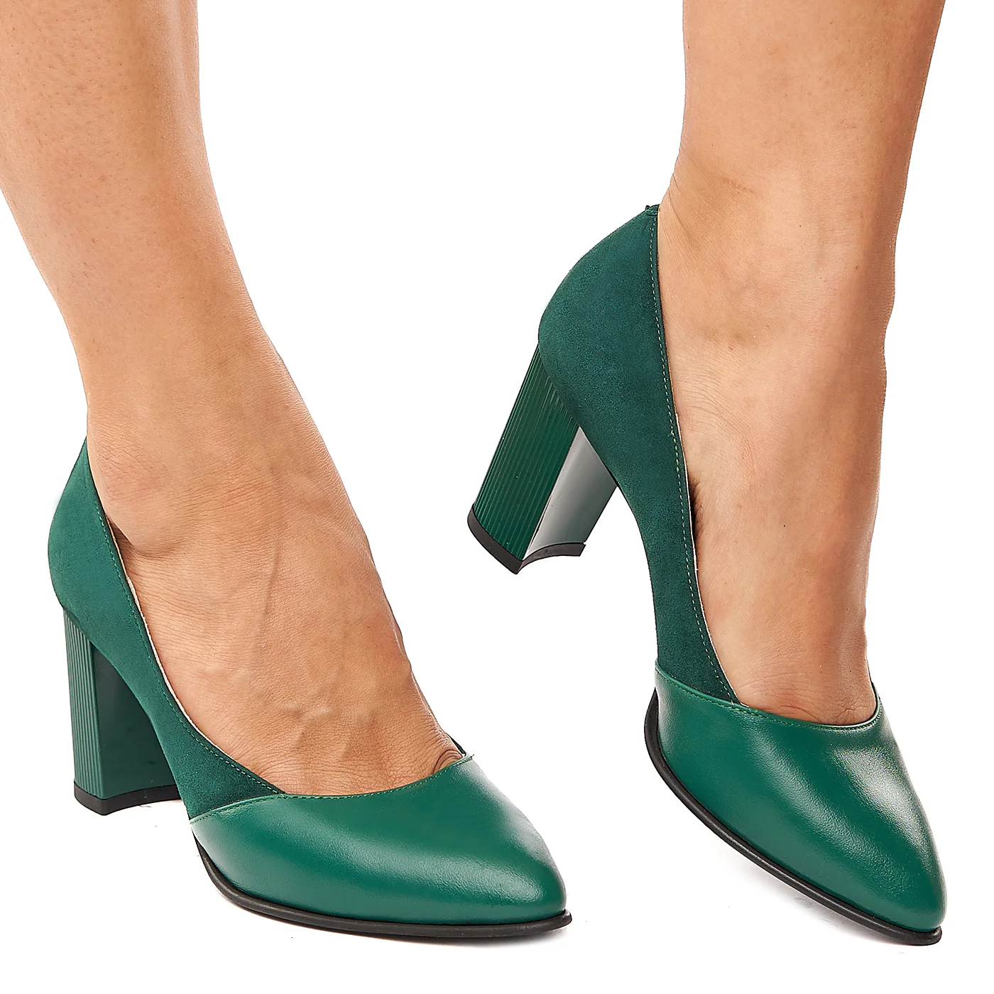 Pantofi dama din piele naturala verde 4215 - Image 2