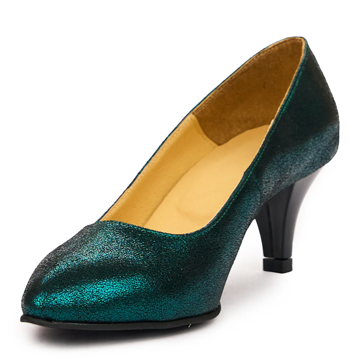 Pantofi dama din piele naturala verde 9301 - Image 2