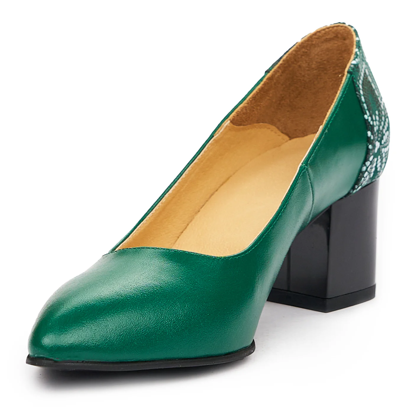 Pantofi dama din piele naturala verde 9406 - Image 4