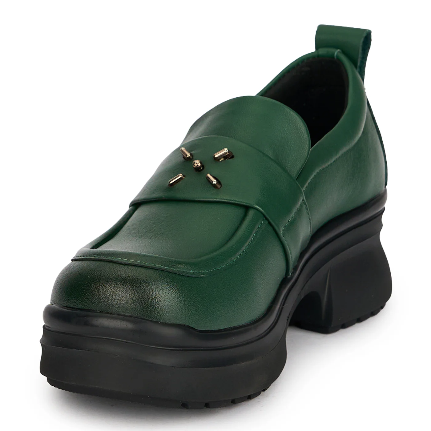 Pantofi dama din piele naturala verde cu talpa inalta 5.5 cm 19502 - Image 3