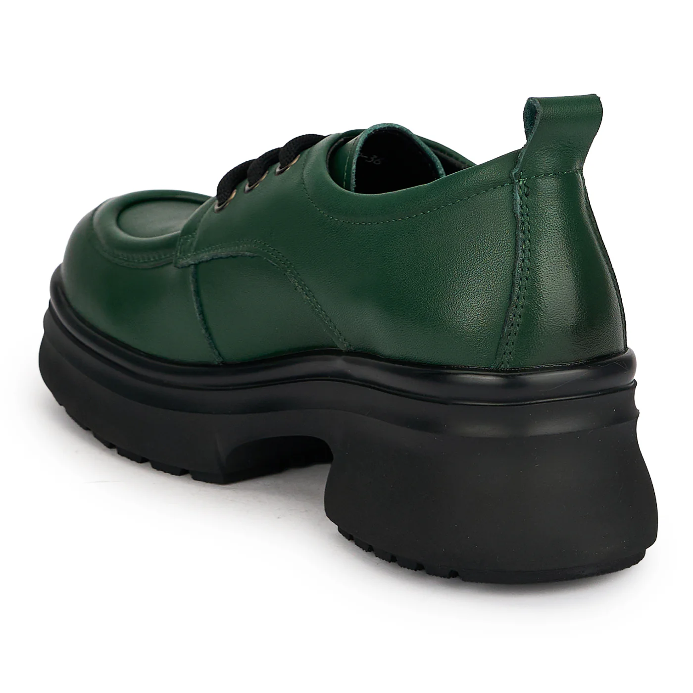 Pantofi dama din piele naturala verde cu talpa inalta 5.5 cm 19548 - Image 2