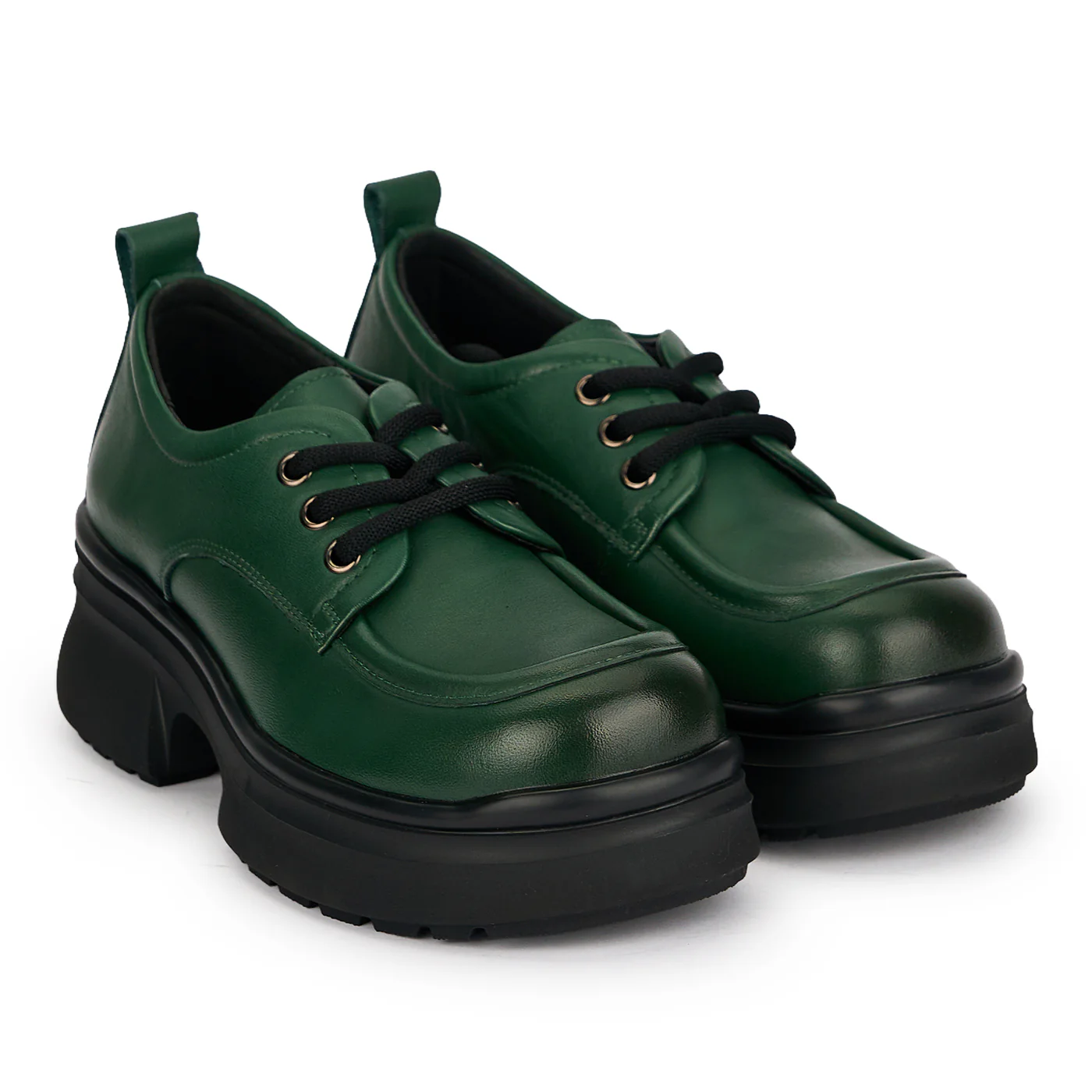 Pantofi dama din piele naturala verde cu talpa inalta 5.5 cm 19548 - Image 4