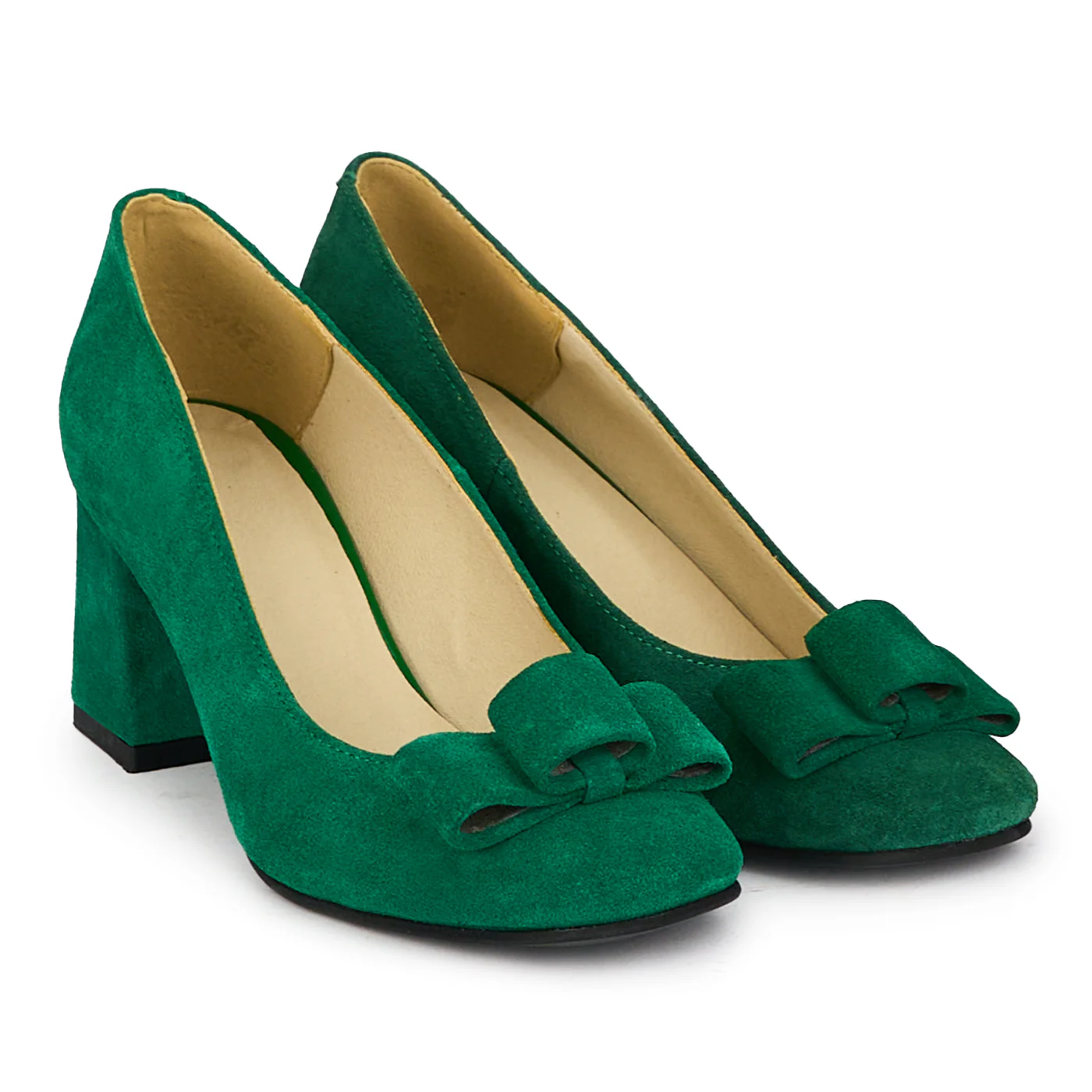 Pantofi dama din piele naturala verde cu toc gros 6.5 cm 18279 - Image 4