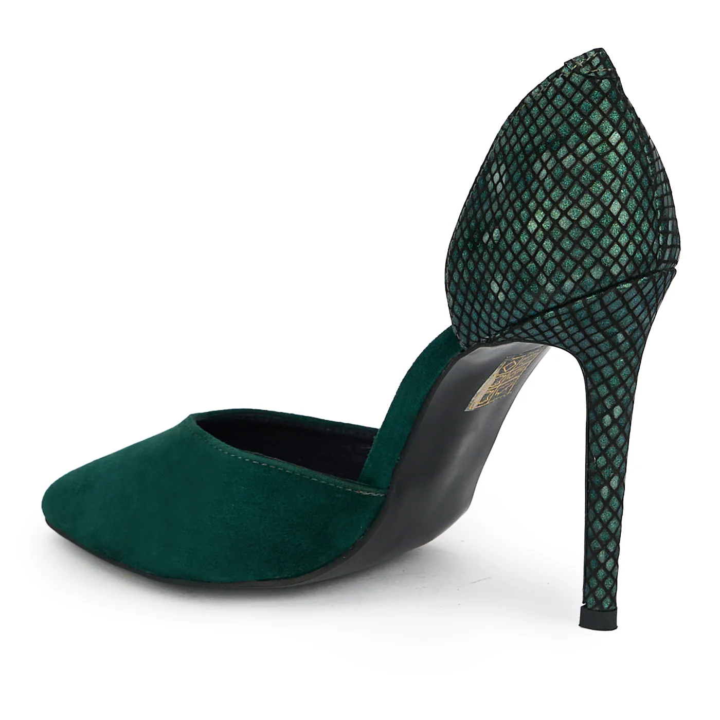 Pantofi dama din piele naturala verde cu toc subtire 10.5 cm 19225 - Image 2
