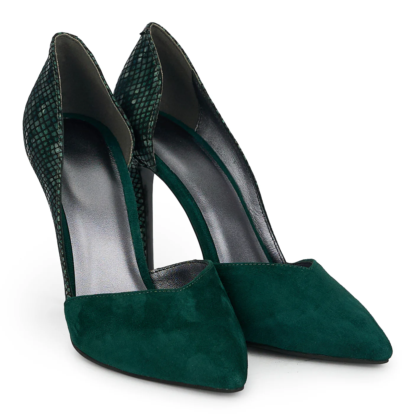 Pantofi dama din piele naturala verde cu toc subtire 10.5 cm 19225 - Image 4