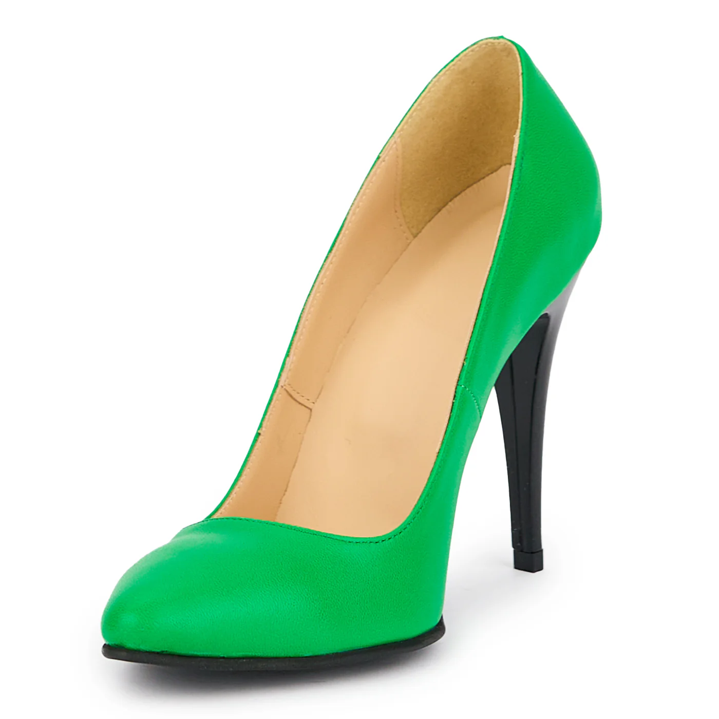 Pantofi dama din piele naturala verde cu toc subtire 11 cm 15229 - Image 3