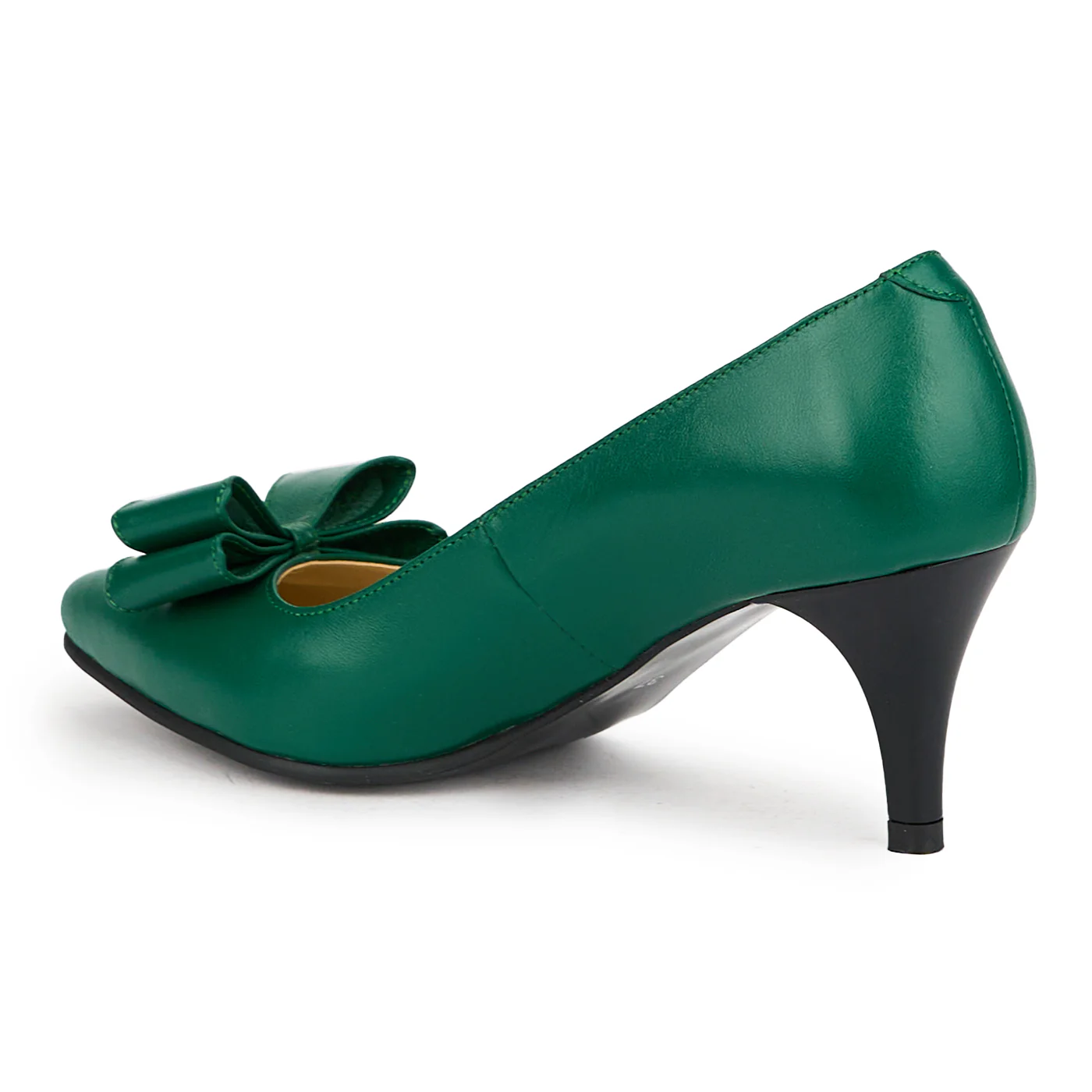 Pantofi dama din piele naturala verde cu toc subtire 7 cm 15059 - Image 2