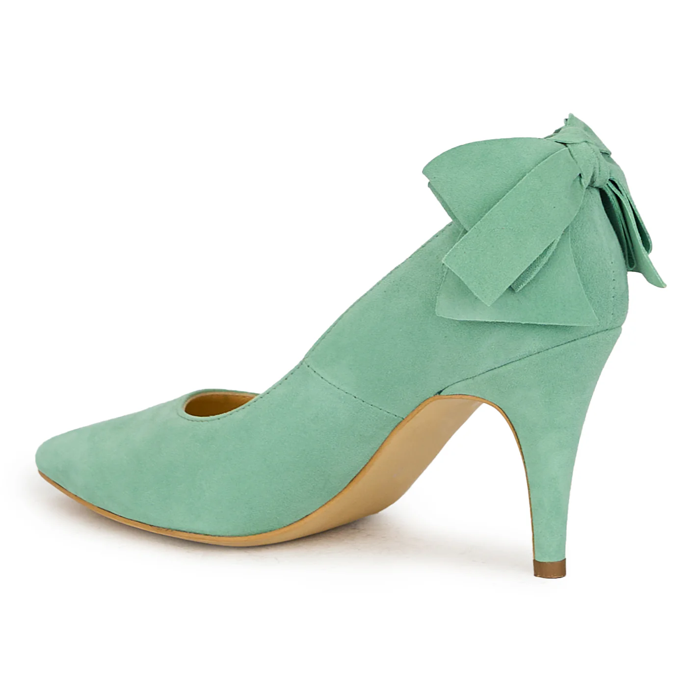 Pantofi dama din piele naturala verde menta 17611 - Image 2