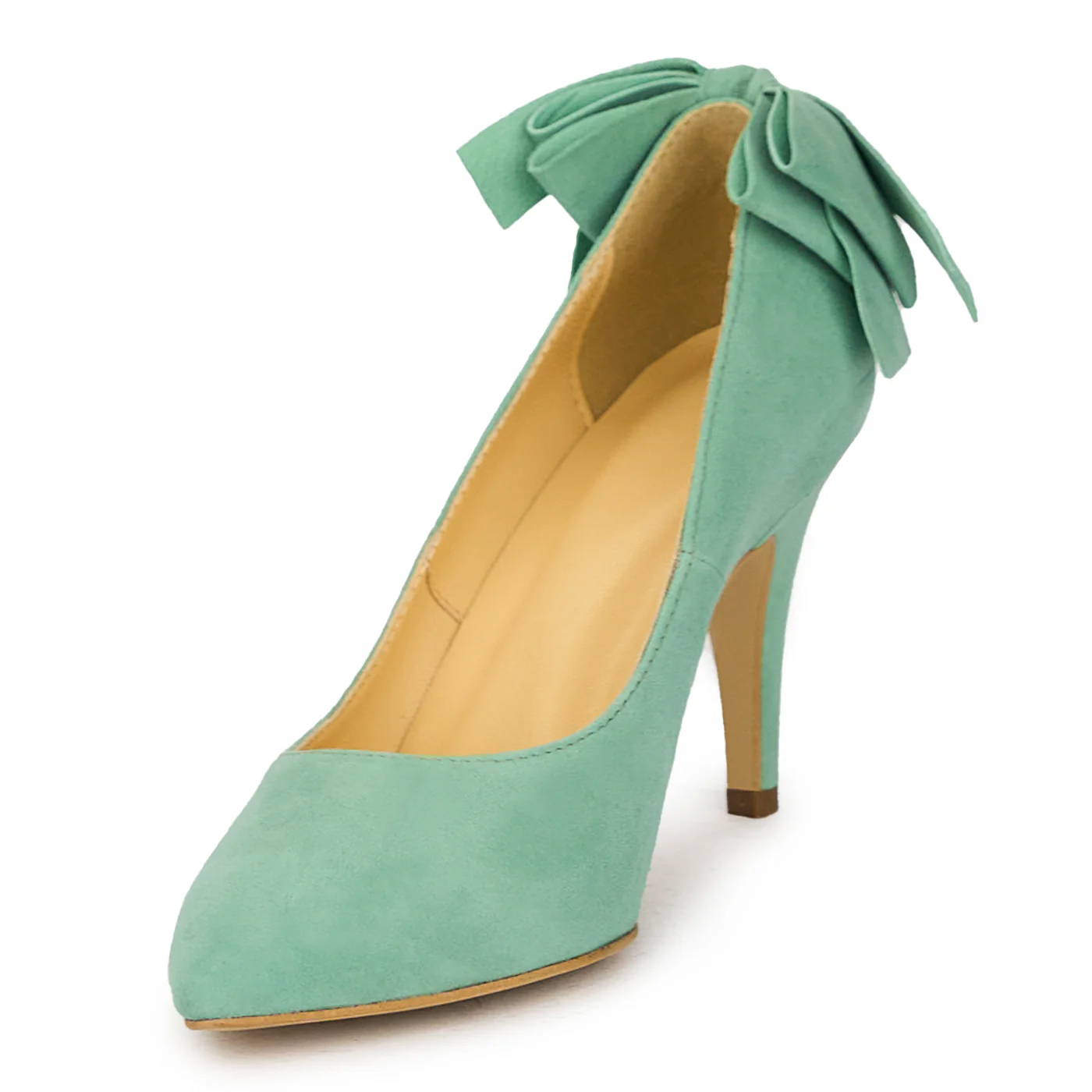 Pantofi dama din piele naturala verde menta 17611 - Image 3