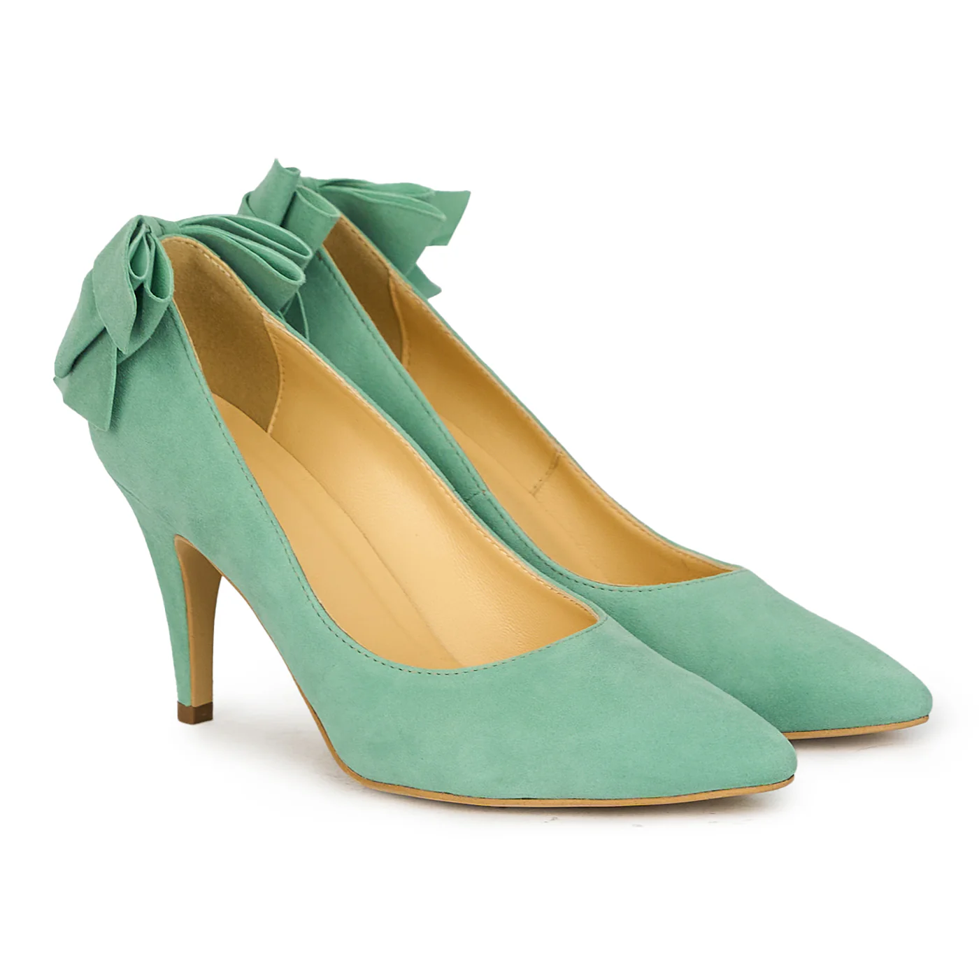 Pantofi dama din piele naturala verde menta 17611 - Image 4