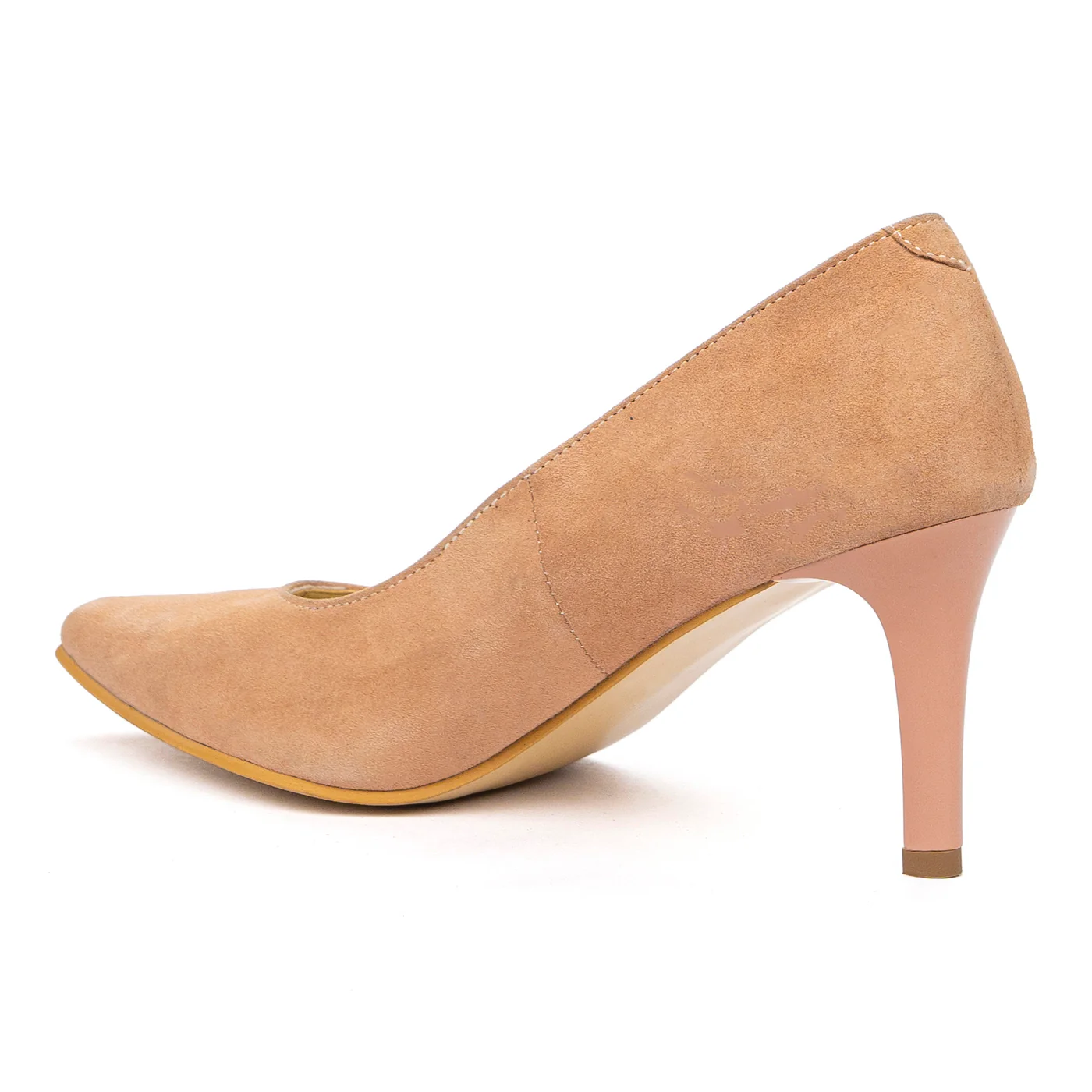 Pantofi Dama Eleganti Bej Toc 8 Cm din Piele Naturala 4052 - Image 3