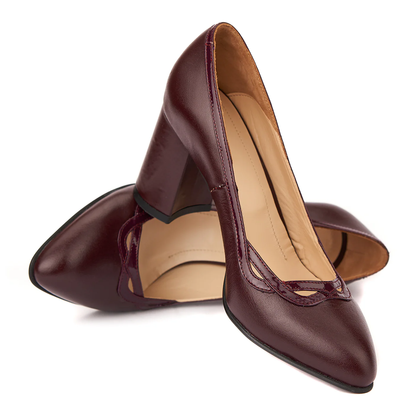 Pantofi Dama Eleganti cu Toc Gros 8 Cm din Piele Naturala 4257 - Image 4