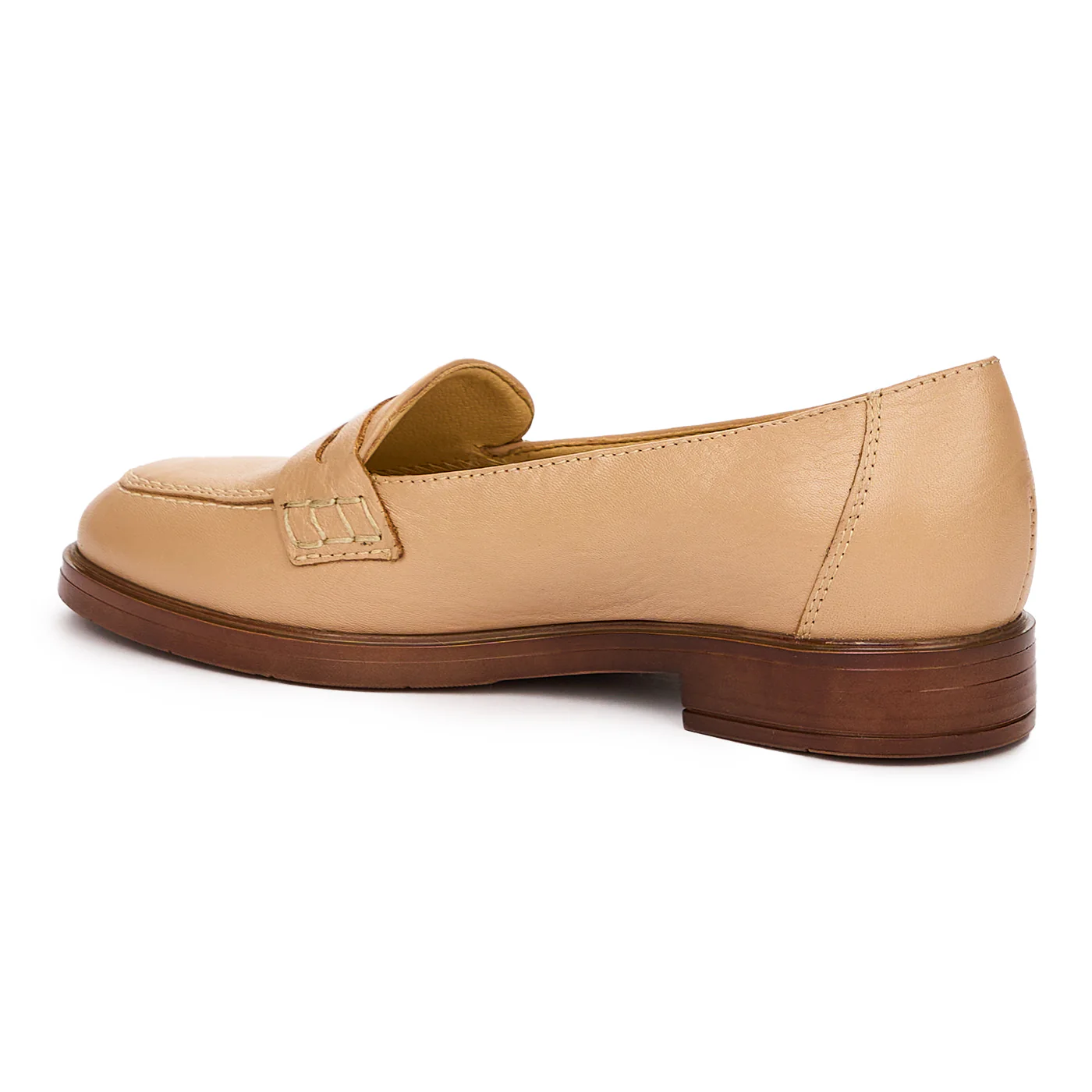 Pantofi Dama Eleganti cu Toc Mic din Piele Naturala, Crem 10119 - Image 3