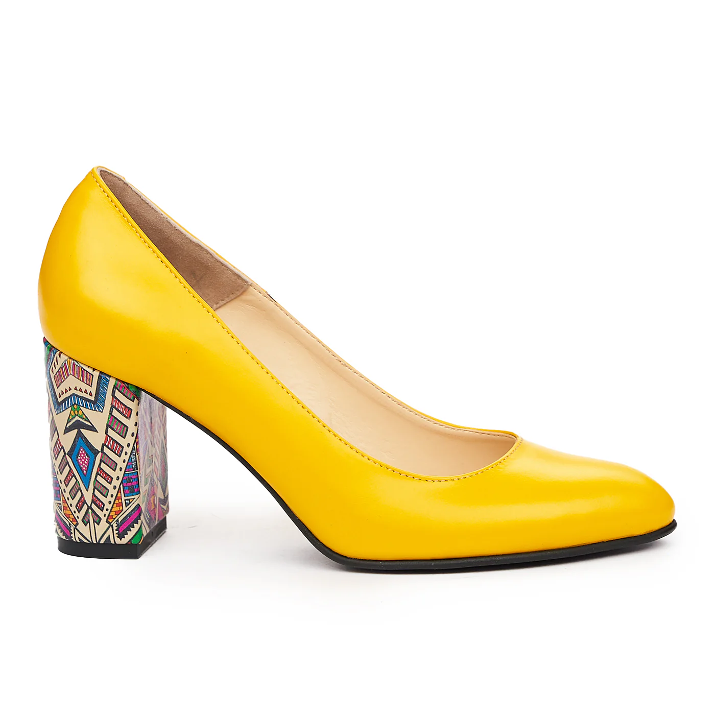 Pantofi dama eleganti din piele naturala galbena 9392