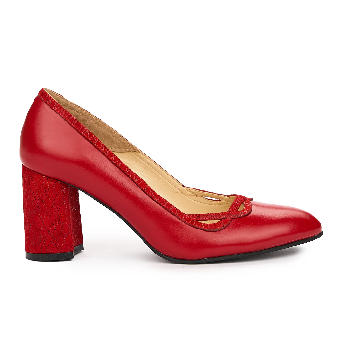 Pantofi dama eleganti din piele naturala rosie 9221