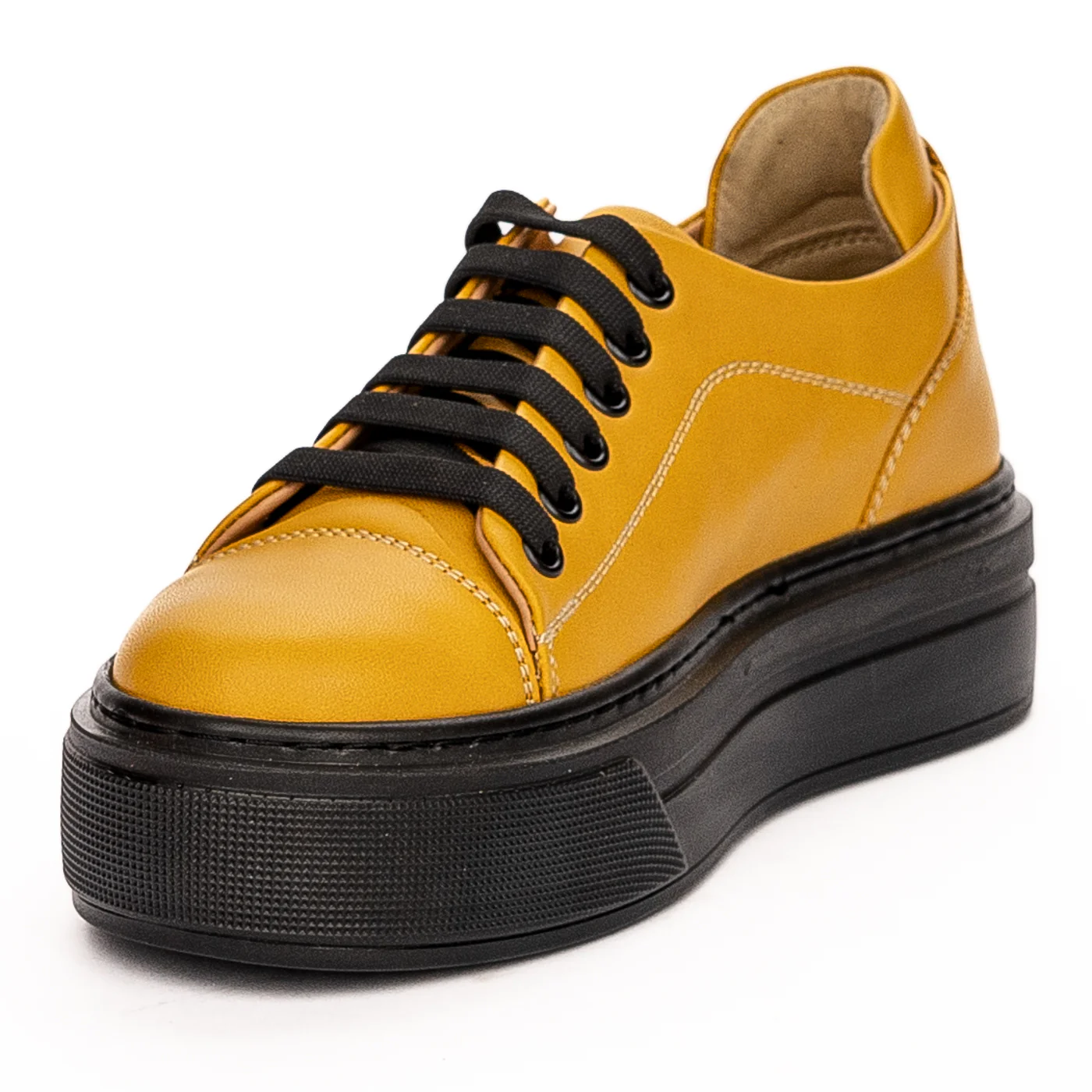 Pantofi Dama Galbeni Piele Naturala Casual cu Talpa 4 Cm 8486 - Image 3