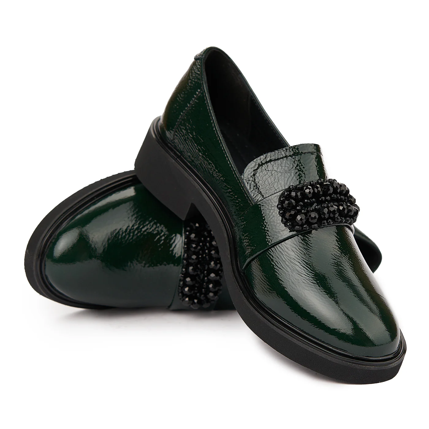 Pantofi Dama Din Piele Naturala Verde Fara Siret 1750 - Image 4