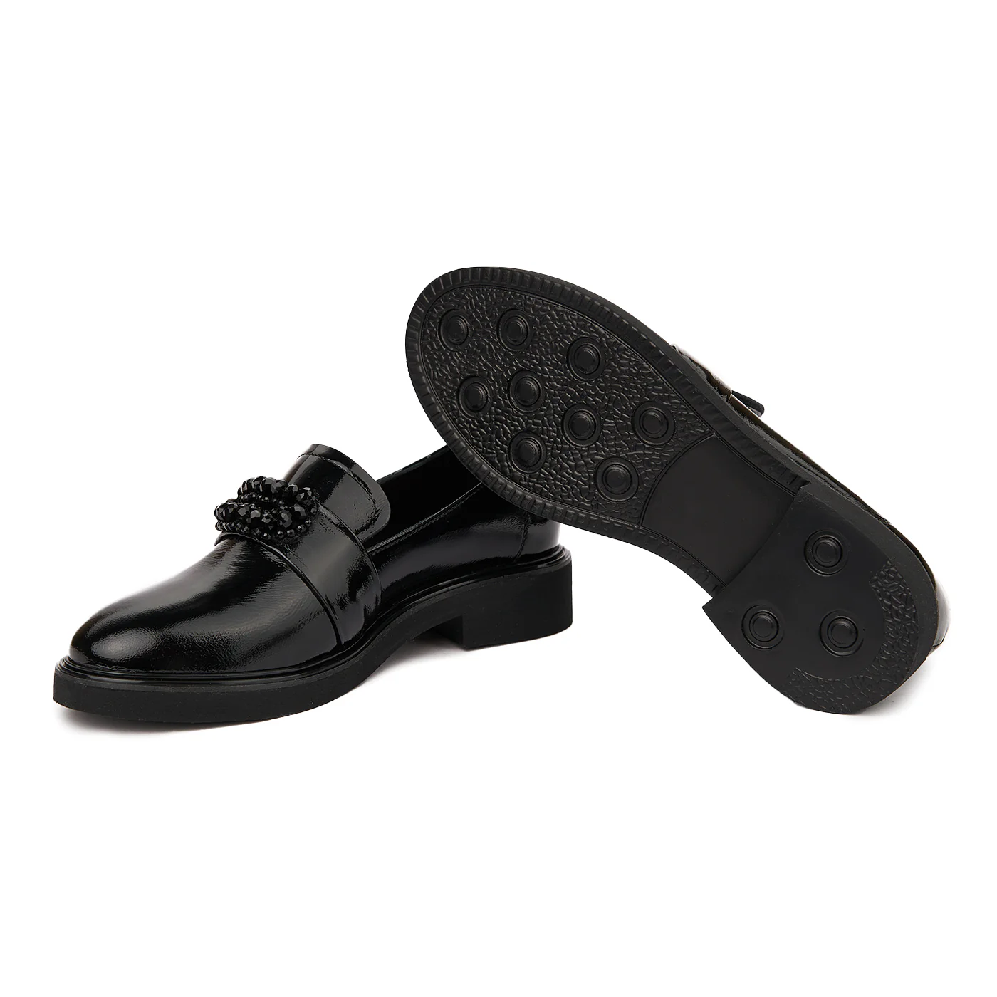 Pantofi Dama Din Piele Naturala Neagra Fara Siret  1752 - Image 3