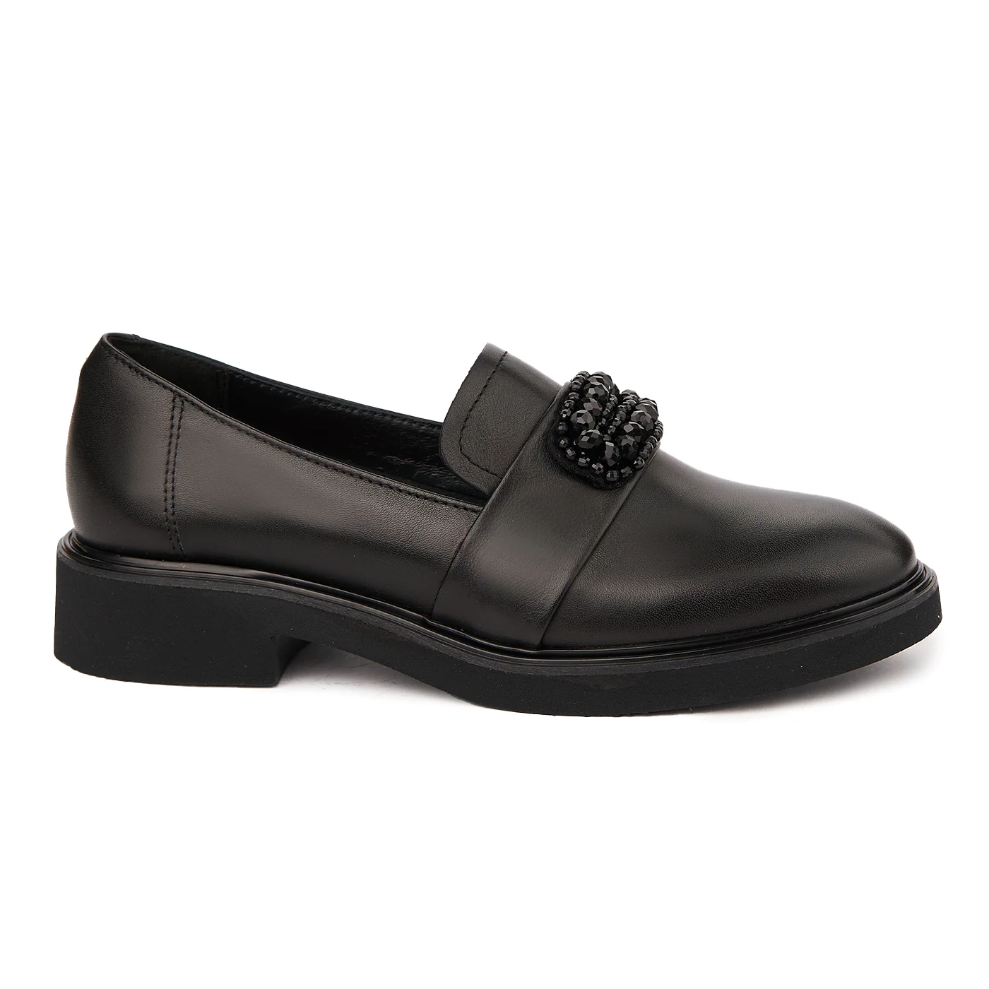 Pantofi Dama Din Piele Naturala Neagra Fara Siret 1755