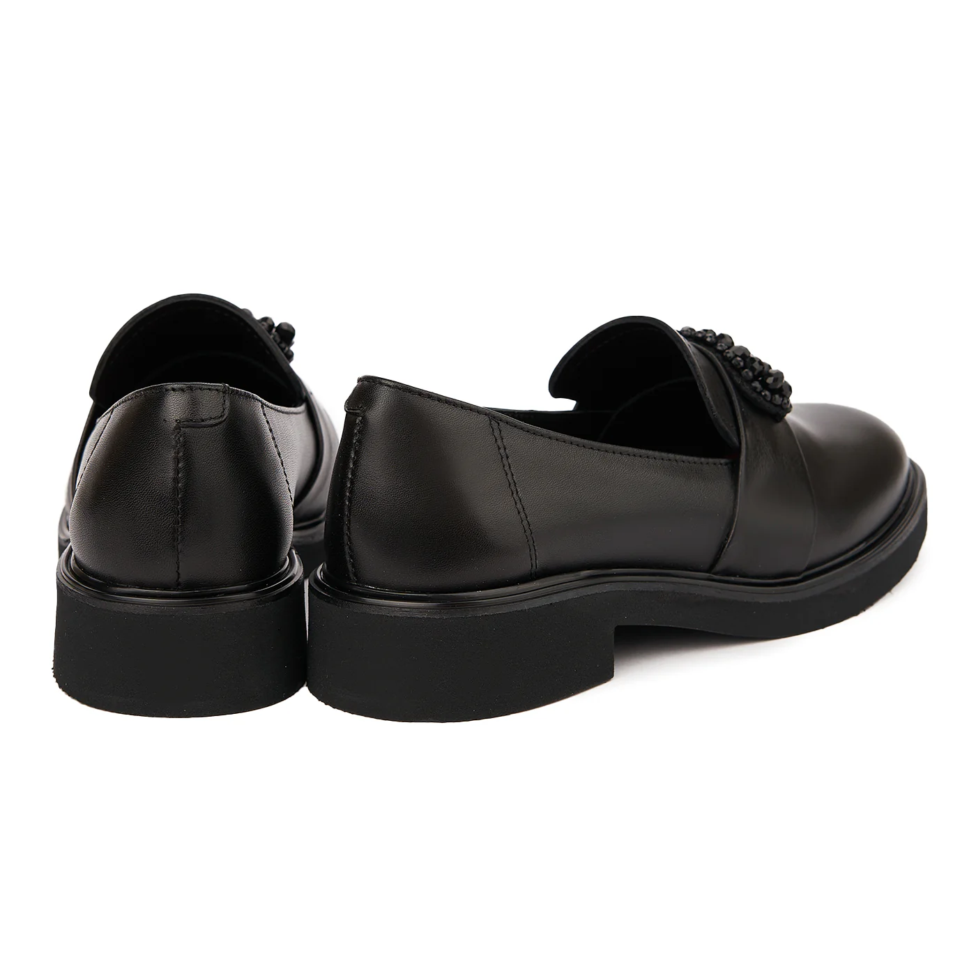 Pantofi Dama Din Piele Naturala Neagra Fara Siret 1755 - Image 2