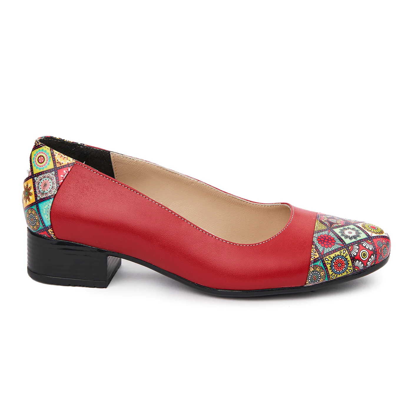 Pantofi dama piele naturala cu toc mic 1889