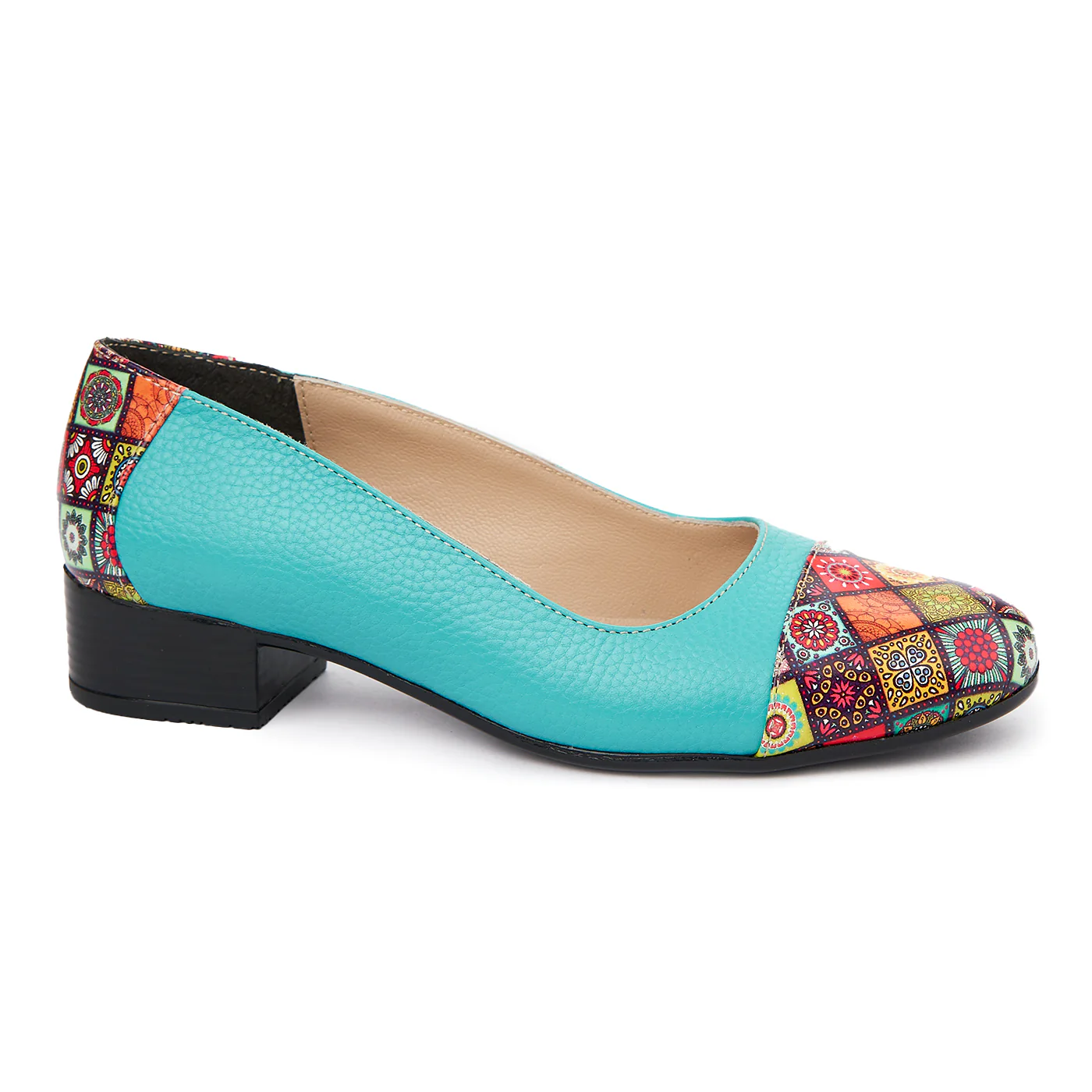 Pantofi dama piele naturala cu toc mic 1891