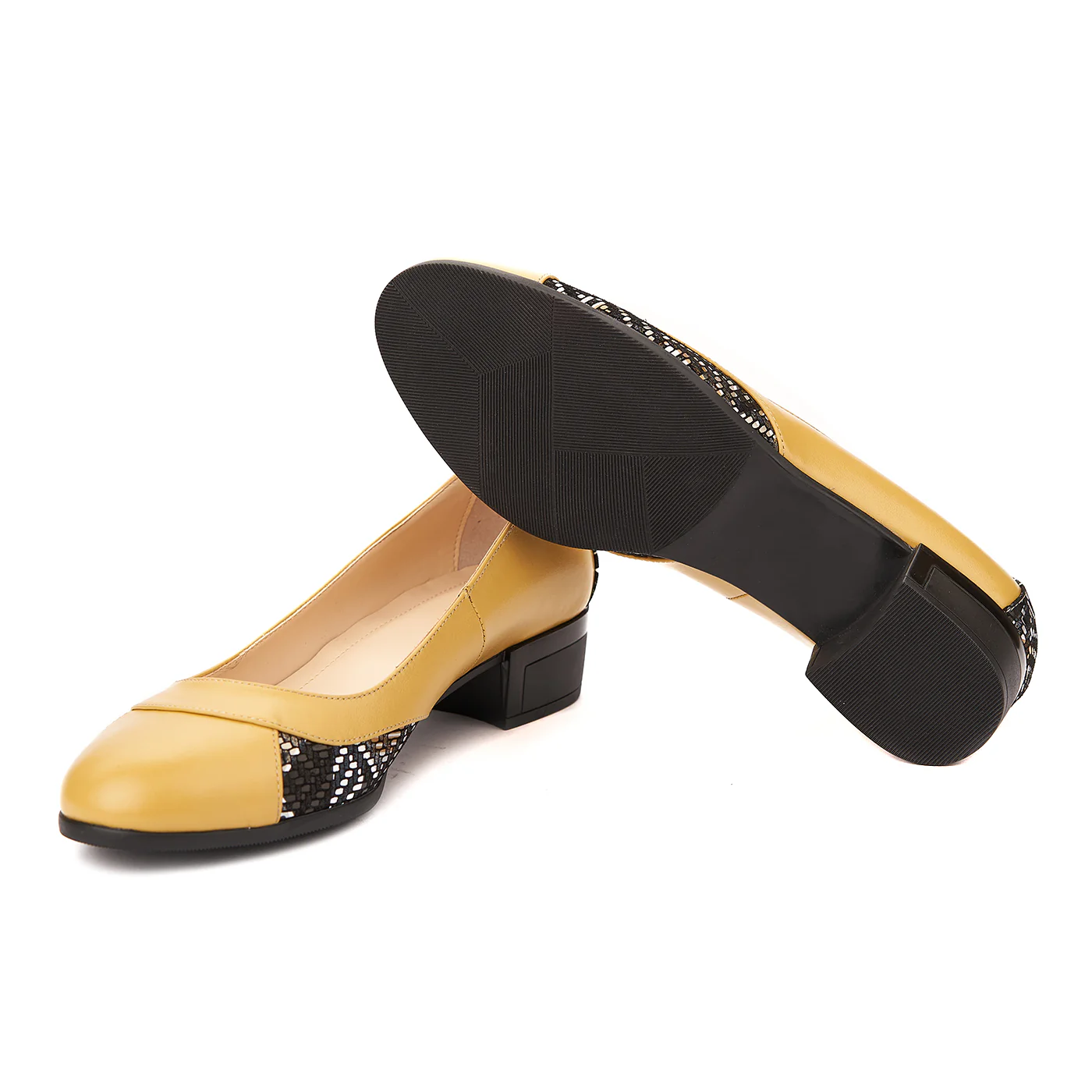 Pantofi dama piele naturala galbena 1609 - Image 3