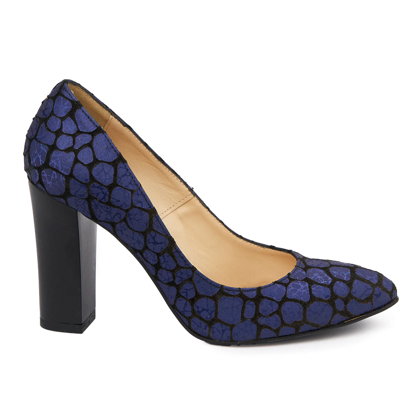 Pantofi dama toc gros din piele naturala 4758