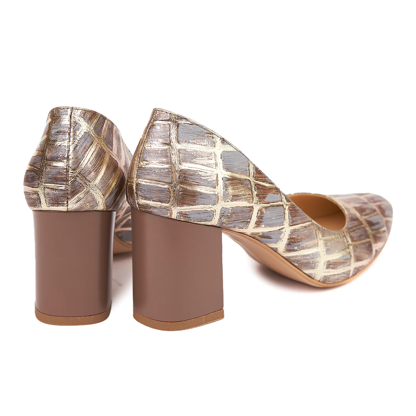 Pantofi dama toc gros din piele naturala cu model 4599 - Image 2