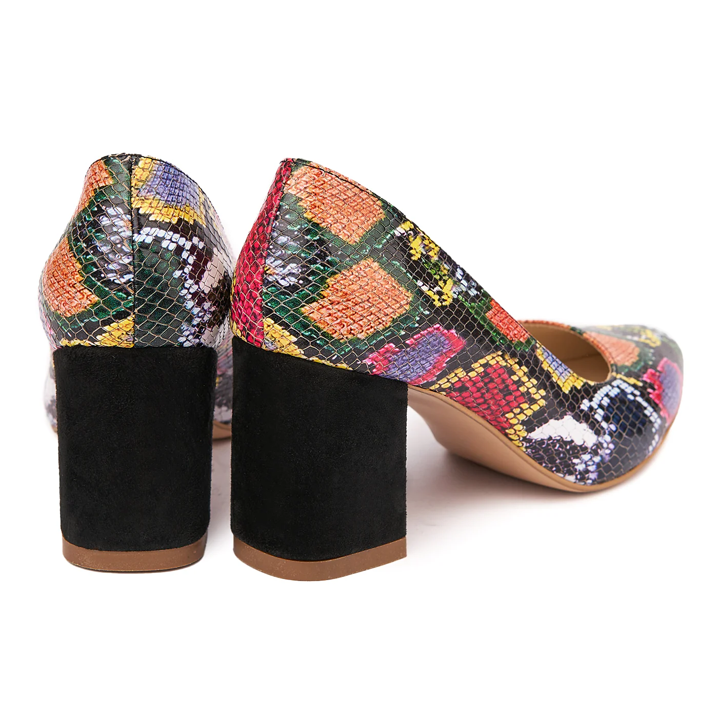 Pantofi dama toc gros din piele naturala cu model 4647 - Image 2