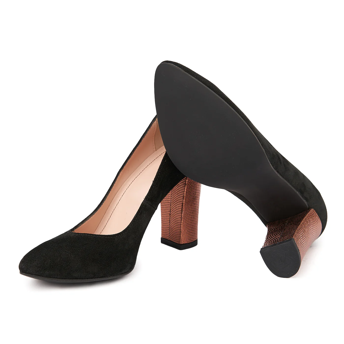 Pantofi dama toc gros din piele naturala neagra 4776 - Image 3