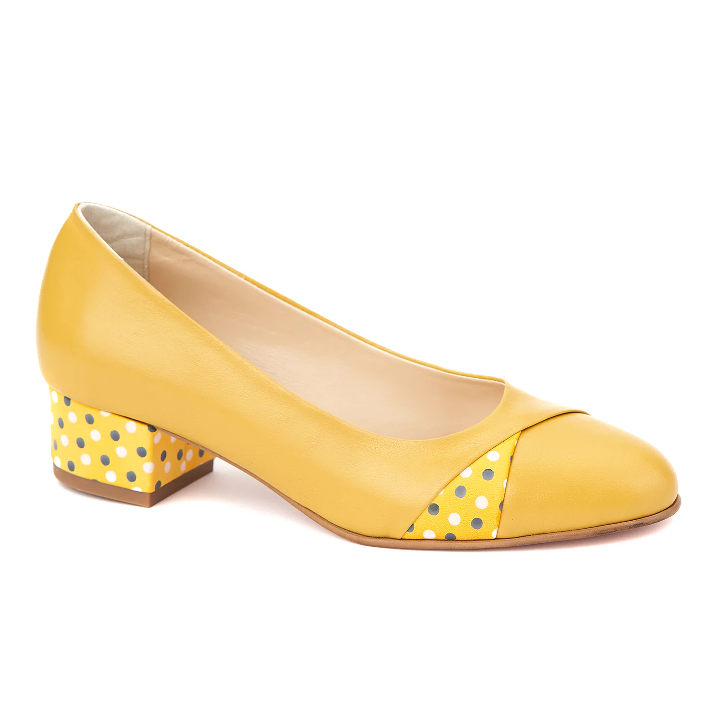 Pantofi dama toc mic din piele naturala 4377