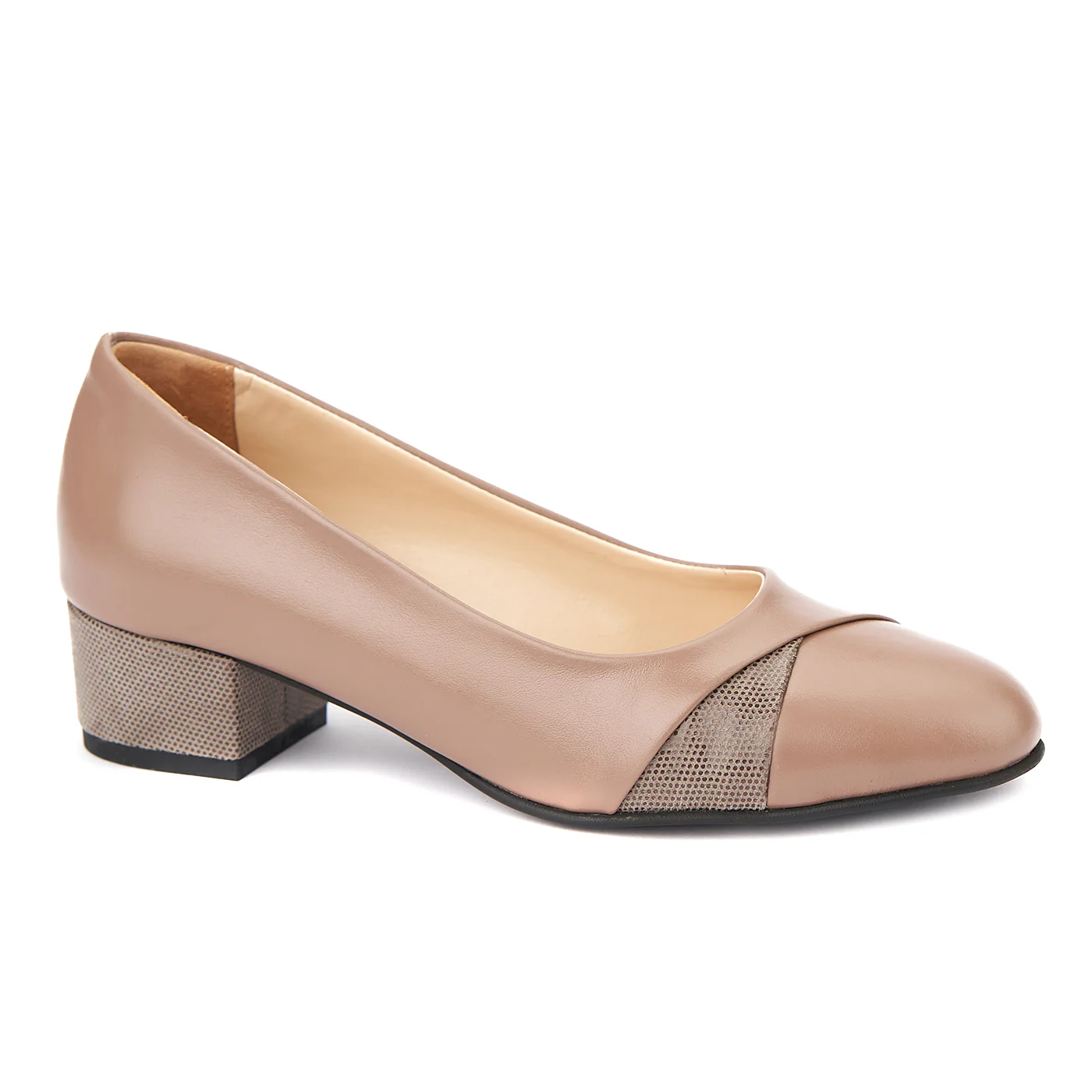 Pantofi dama toc mic din piele naturala 4379