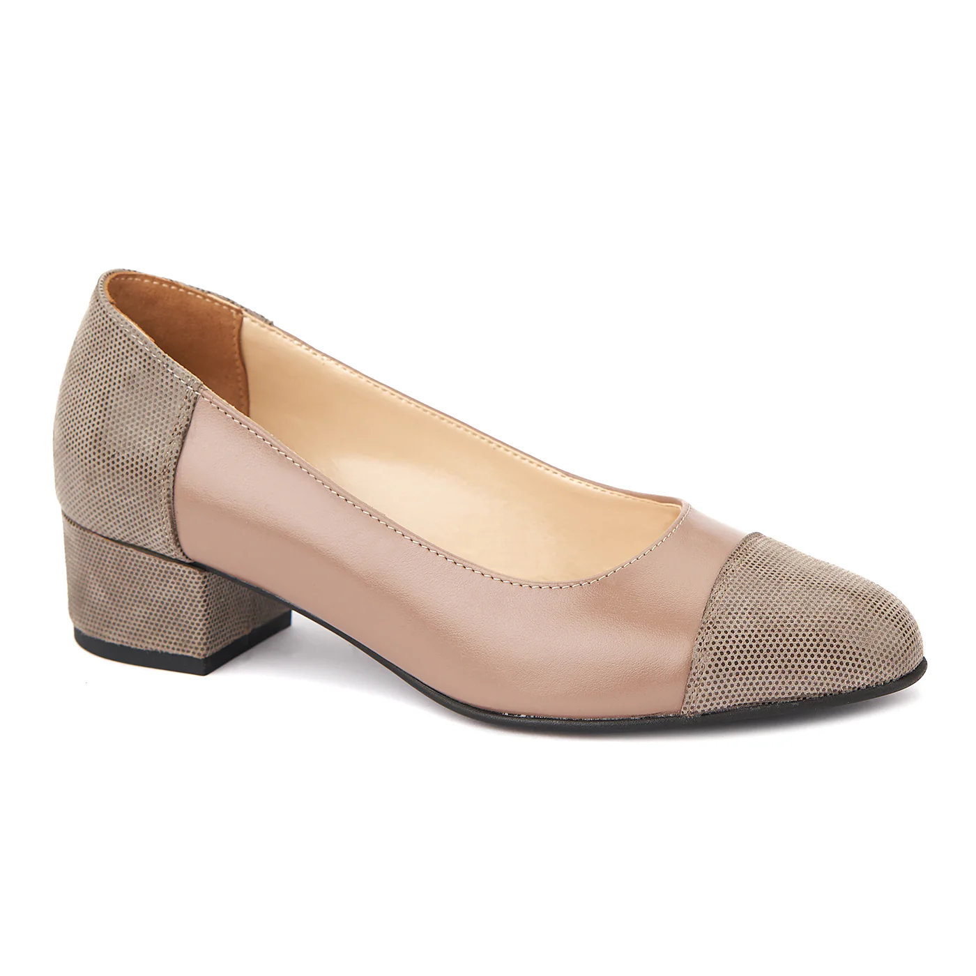 Pantofi dama toc mic din piele naturala 4380