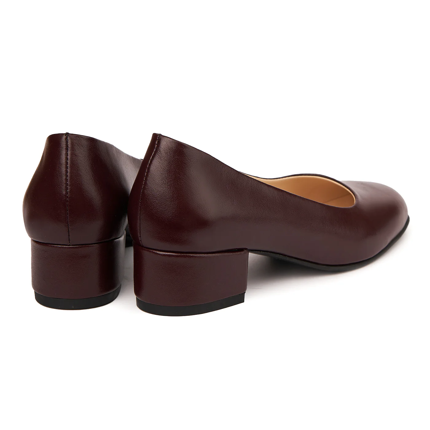 Pantofi dama toc mic din piele naturala grena 4974 - Image 2