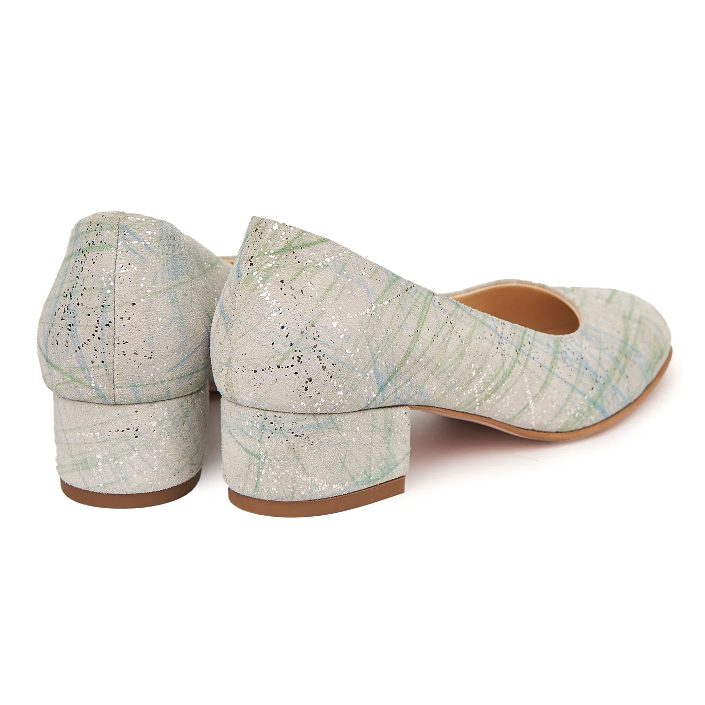 Pantofi dama toc mic din piele naturala gri 4973 - Image 2