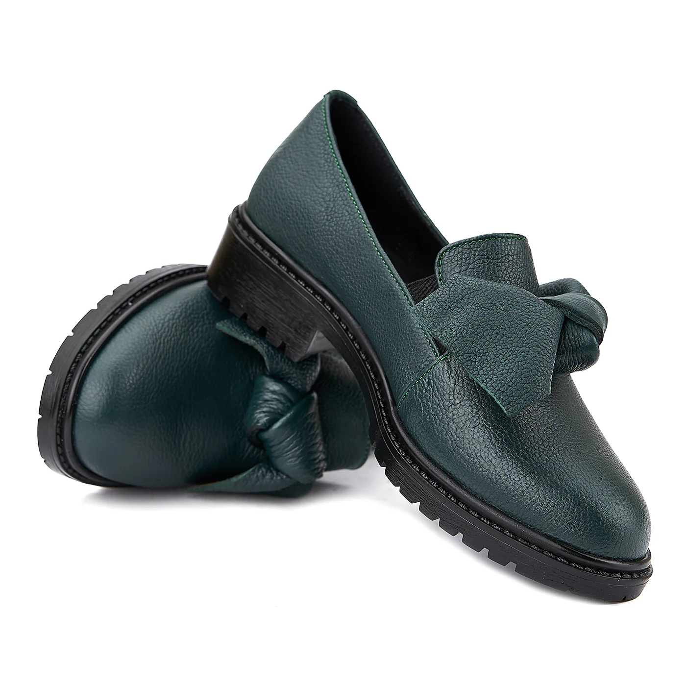 Pantofi Dama Verzi Casual din Piele Naturala 1381 - Image 4
