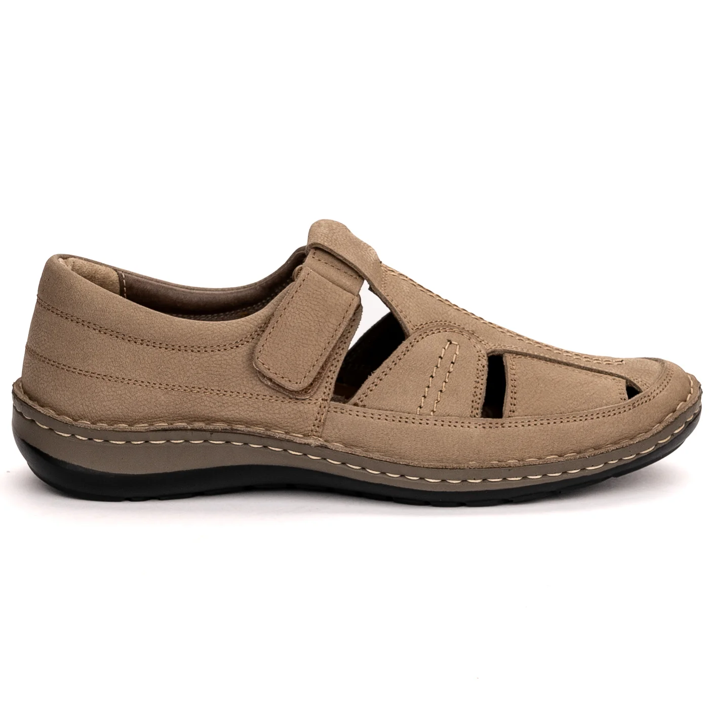 Pantofi de vara barbati din piele naturala bej 7509