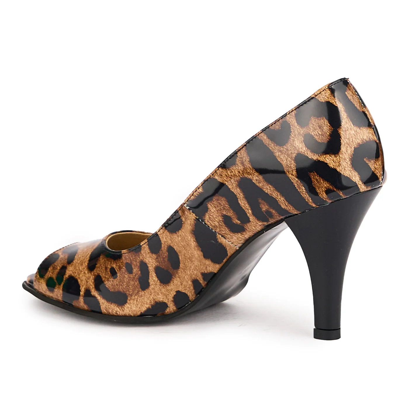 Pantofi decupati dama din piele naturala multicolor cu toc subtire 9 cm 16514 - Image 2
