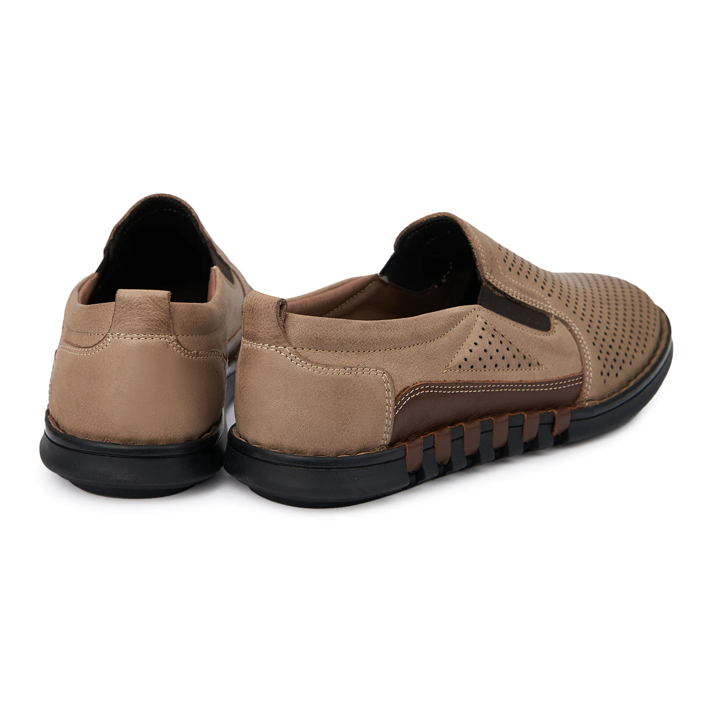 Pantofi din Piele Intoarsa Naturala Perforata Casual 7053 - Image 2
