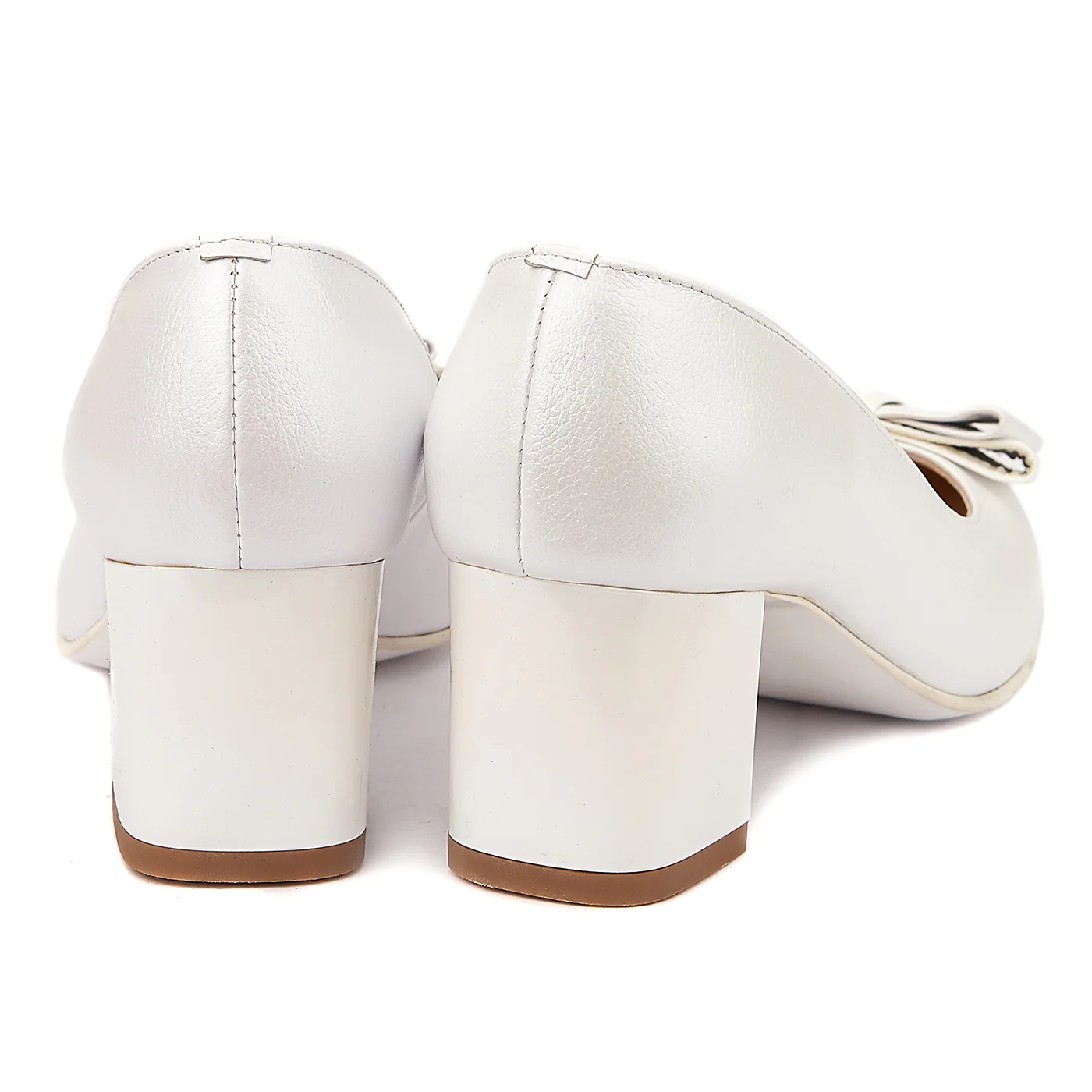 Pantofi din Piele Naturala Alb Perlat 4011 - Image 3